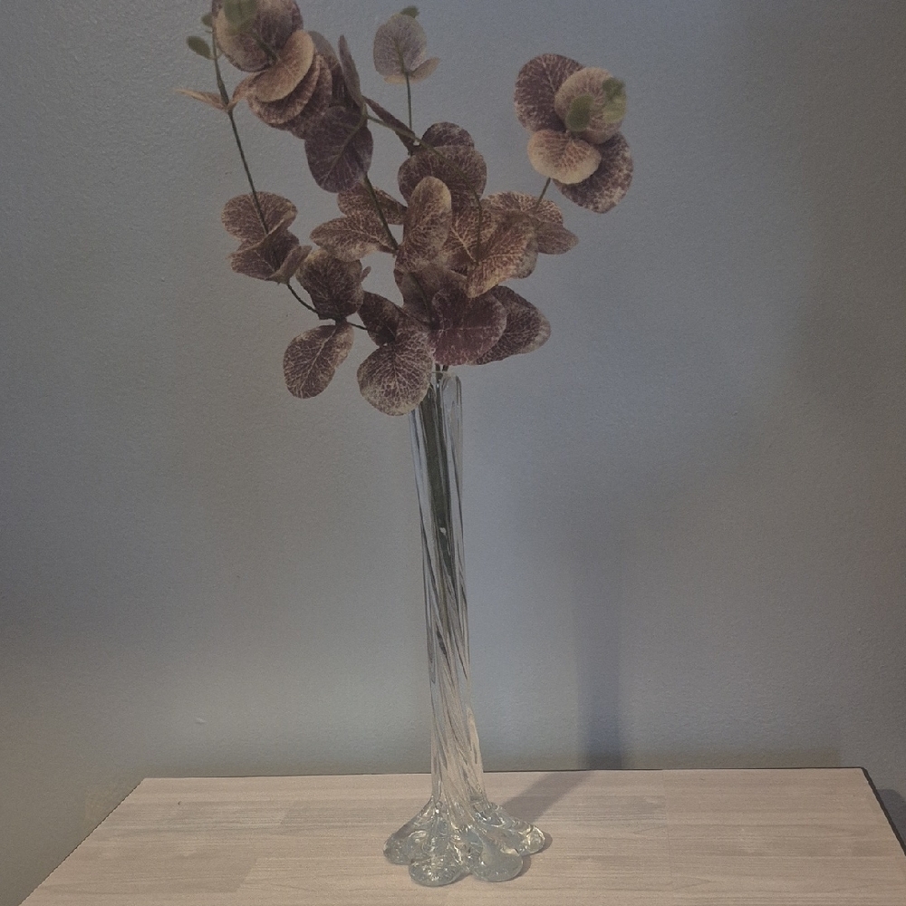 Antique Twisted Glass Elephant Foot Bud Vase